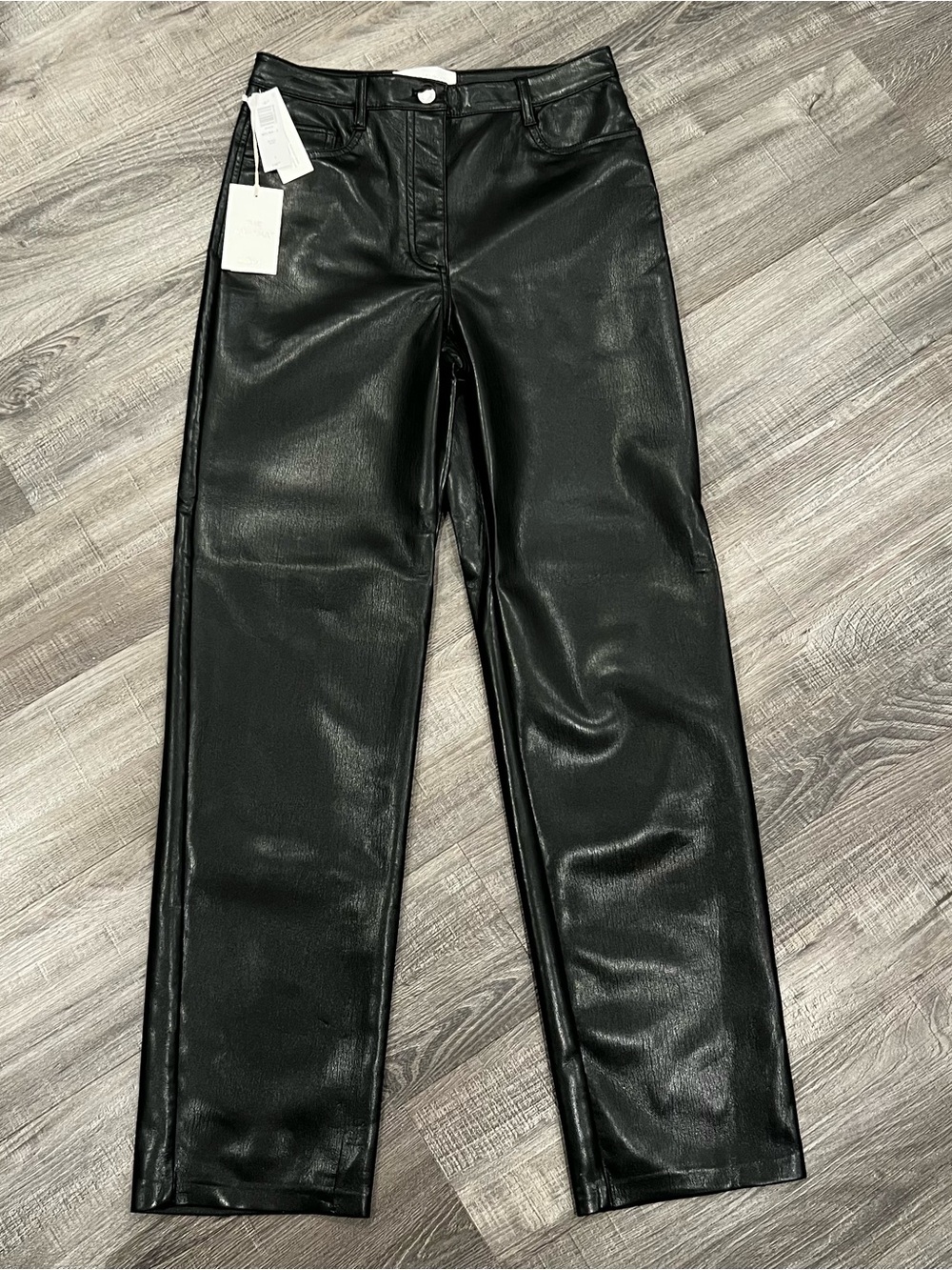 Aritzia Wilfred The Melina high rise straight leg 
 leather pants